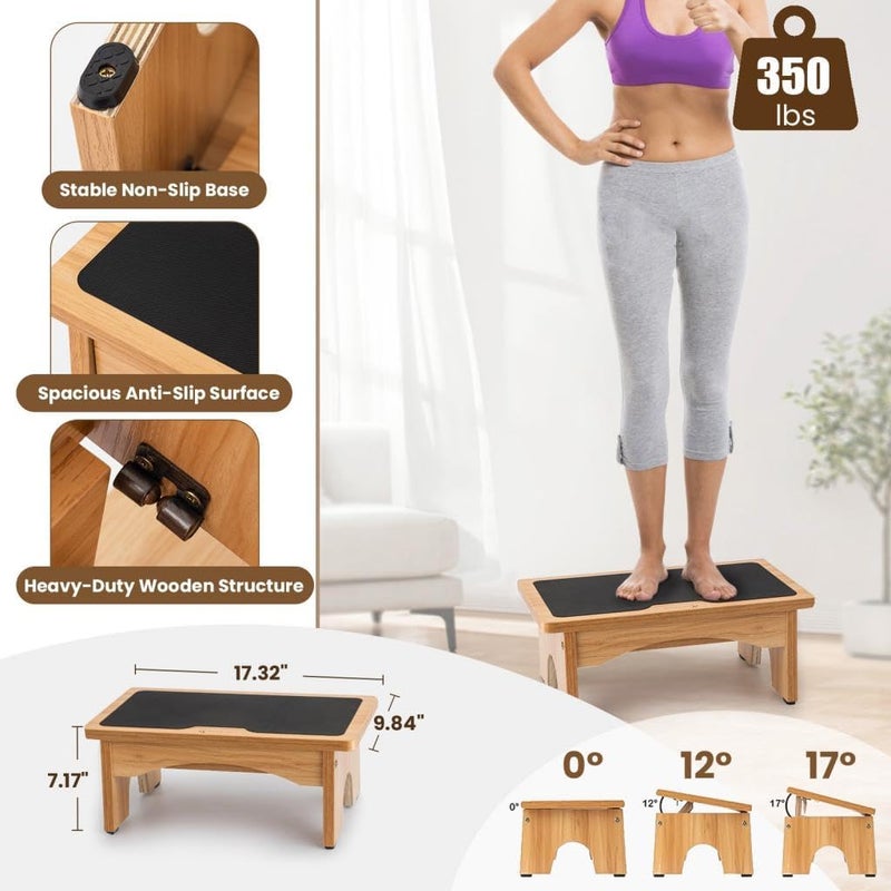 StrongTek Adjustable Foot Rest for Under Desk, 3-Level Adjust Incline, 7" Step Stool for Kids Adults, Ergonomic Foot Stool Relieves Swelling, One Step Stool with Non-Slip Surface for Home and Office - Image 3